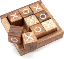 Load image into Gallery viewer, Tic Tac Toe for Kids and Adults Coffee Table Living Room Decor and Desk Decor Family Games Night Classic Board Games Wood Rustic for Families Size 4 Inch

