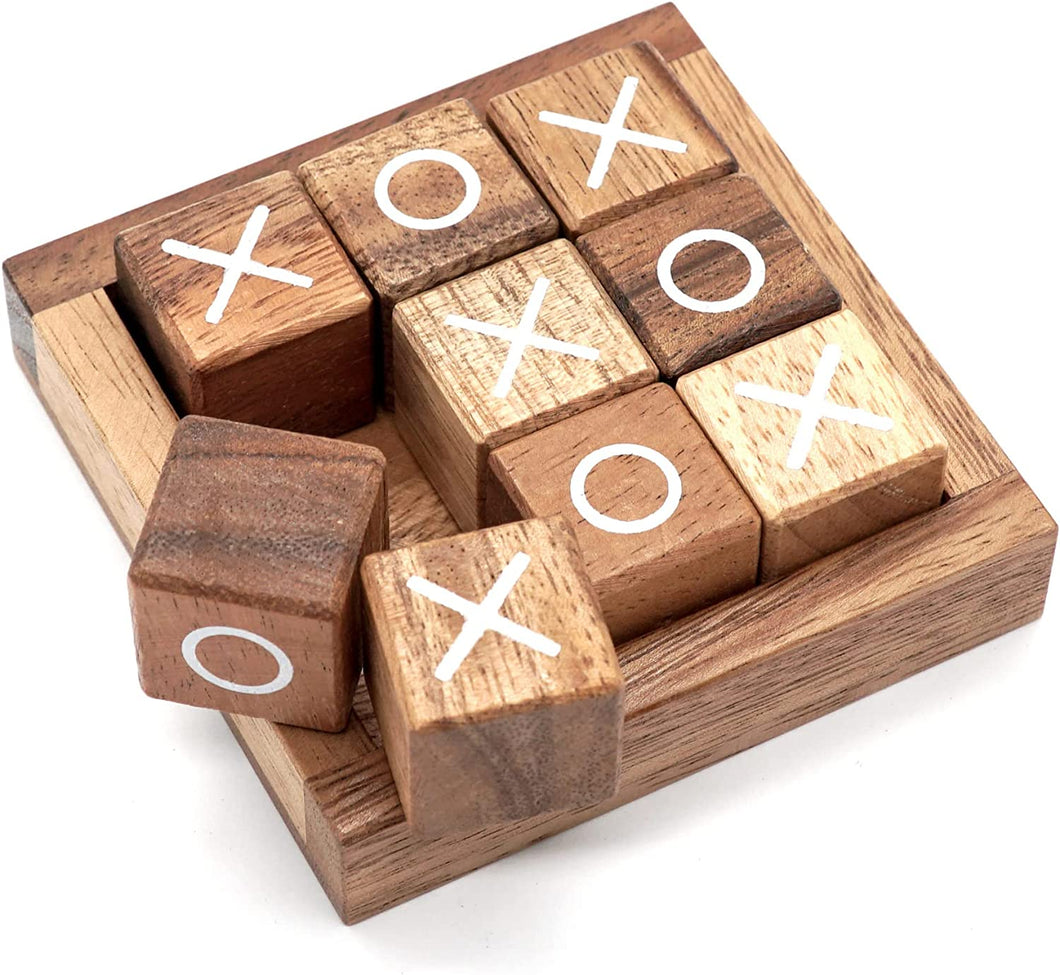 Tic Tac Toe for Kids and Adults Coffee Table Living Room Decor and Desk Decor Family Games Night Classic Board Games Wood Rustic for Families Size 4 Inch