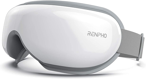 RENPHO Eye Massager with Heat, Bluetooth Music Rechargeable Eye Heat Massager for Relax and Reduce Eye Strain Dark Circles Eye Bags Dry Eye Improve Sleep, Ideal Family Gifts(White)