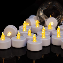 Load image into Gallery viewer, Tea Lights Candles: 24 Pack Battery Operated LED Tea Lights Candles Lamp Realistic and Bright Flickering Holiday Gift Long Lasting 200+ Hours for Seasonal &amp; Festival Celebration
