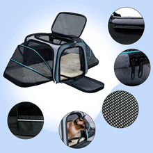 Load image into Gallery viewer, Cat Dog Carrier - Airline Approved Expandable Soft-Sided Pet Carrier with Removable Fleece Pad and Pockets, for Cats/Puppy and Small Animals
