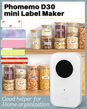 Load image into Gallery viewer, Portable Label Maker-Small Wireless Label Printer,Phomemo D30 Label Maker Machine Compatible with Ios + Android, Great for Home, Office, Supermarket,Include 1Roll Thermal Paper,White Color (White)
