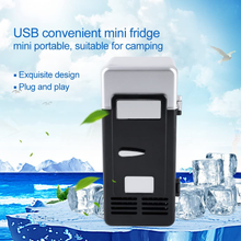 Load image into Gallery viewer, Mini USB Refrigerator Cooler Beverage Drink Cans Refrigerator and Heater for Office Desktop Hotel Home Car (Black)

