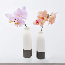 Load image into Gallery viewer, White Flower Vase for Home Decor, Indoor Plant Ceramic Vase, Pampas Grass Vase for Living Room, Wedding, Tall Unique Beautiful White Gray Vase for Modern Home, Centerpieces. Set of 2 Ceramic Vases
