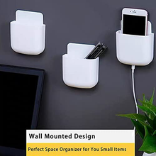 Load image into Gallery viewer, 3 Pack Remote Control Holder Wall Mount Holders Hole-Free Phone Charging Organizer Pen Storage Containers for Home Office School Supply Storage
