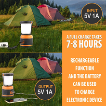 Load image into Gallery viewer, LED Camping Lantern Rechargeable, 1800LM, 4 Light Modes, 4400Mah Power Bank, IP44 Waterproof, Perfect Lantern Flashlight for Hurricane, Emergency, Power Outages, Home and More, USB Cable Included

