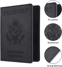 Load image into Gallery viewer, Passport and Vaccine Card Holder Combo Perfect Travel Accessories, PU Leather Passport Holder with Vaccine Card Slot Passport Case Cover Protector
