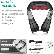 Load image into Gallery viewer, Shiatsu Neck and Back Massager with Soothing Heat, Nekteck Electric Deep Tissue 3D Kneading Massage Pillow for Shoulder, Leg, Body Muscle Pain Relief, Home, Office, and Car Use
