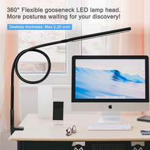 Load image into Gallery viewer, Desk Lamp with Clamp, Led Desk Lights, 360° Adjustable Architect Clip on Gooseneck Table Lamp -10W Memory Eye-Care Stepless Dimming, 3 Color 10 Lighting Modes for Home Office Dorm Reading Study
