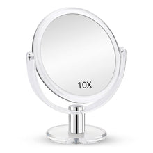 Load image into Gallery viewer, Magnifying Makeup Mirror-  Double Sided 7 Inch Tabletop Mirror with 1X &amp; 10X Magnification with Stand and 360° Rotation, Acrylic
