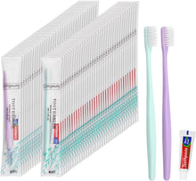 Load image into Gallery viewer, Disposable Toothbrush, Toothbrush Bulk, Bulk Toothbrush and Toothpaste Sets, Individually Packaged, 2 Colors, Delicate and Practical, Suitable for Hotel, Home, Camping, Travel (PACK-30)

