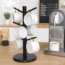 Load image into Gallery viewer, Bamboo Mug Holder Tree, Thicker Base Coffee Cup Holder Stand for Counter, Mug Rack with 6 Hooks
