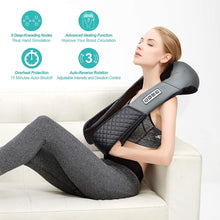 Load image into Gallery viewer, Medcursor Neck Shoulder Massager with Heat, Electric Shiatsu Back Massage Device, Portable Deep Tissue 3D Kneading Pillow for Muscle Pain Relief, Home, Office, Car Use - Ideal Gifts
