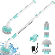 Load image into Gallery viewer, Electric Spin Scrubber,  Cordless Cleaning Brush with Adjustable Extension Arm 4 Replaceable Cleaning Heads, Power Shower Scrubber for Bathroom, Tub, Tile, Floor
