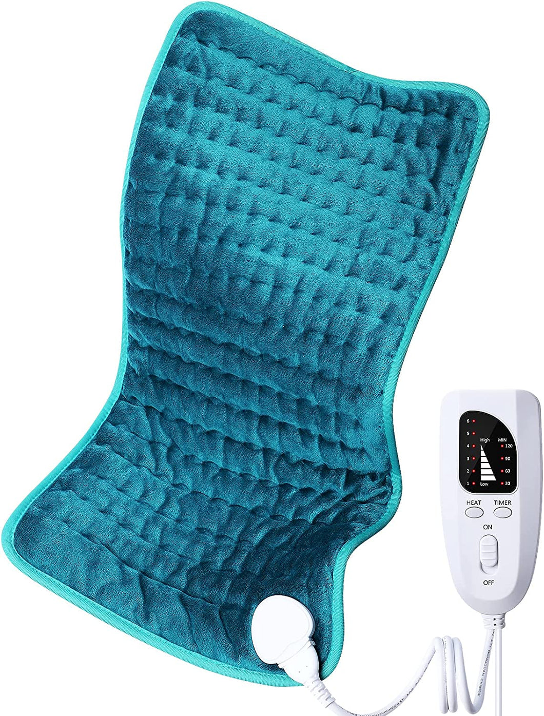 Electric Heating Pad for Back/Shoulder/Neck/Knee/Leg Pain Relief, 6 Fast Heating Settings, Auto-Off, Machine Washable, Moist Dry Heat Options, Extra Large 12
